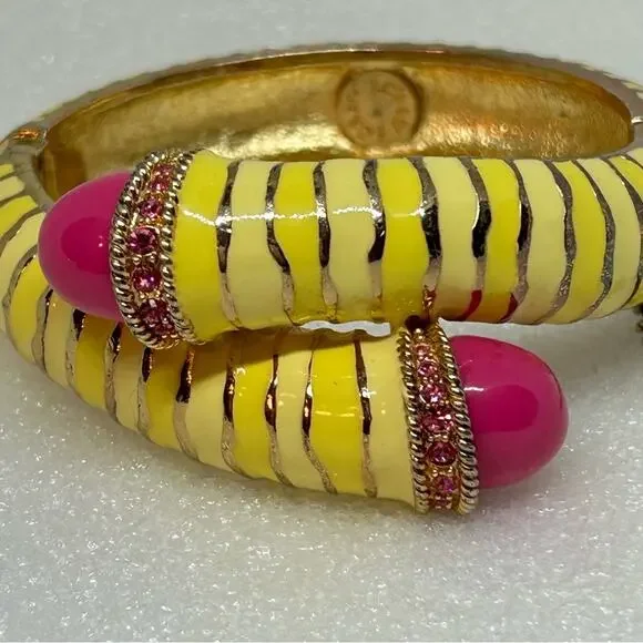 J. Crew Gold and Pink Statement Bangles - Picture 2 of 5